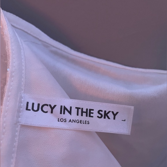 White Sequin Short Sleeve Mini Dress - Picture 6 of 8